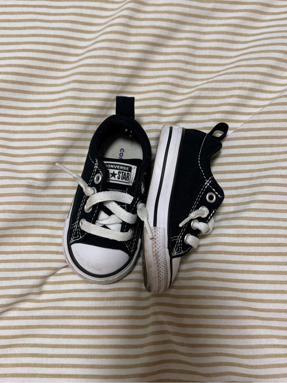 Vans Kids' Black & White Low-Top Canvas Sneakers